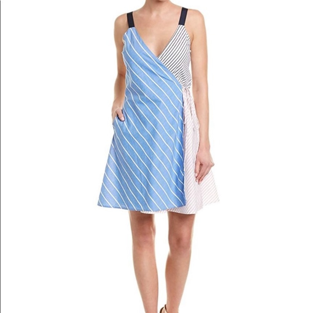 Joie Editha colorblock wrap dress Size Large